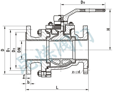 Q41F46襯氟球閥結構圖- 上海昆煉閥門制造有限公司 Q41F46襯氟球閥結構圖- 上海昆煉閥門制造有限公司