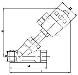 Y615F氣動內螺紋角座閥結構圖- 上海昆煉閥門制造有限公司 Y615F氣動內螺紋角座閥結構圖- 上海昆煉閥門制造有限公司