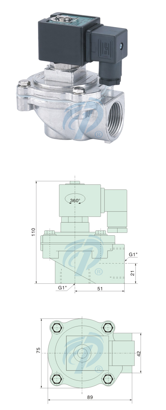 KLA-Z-25直角式袋式脈沖閥尺寸規格