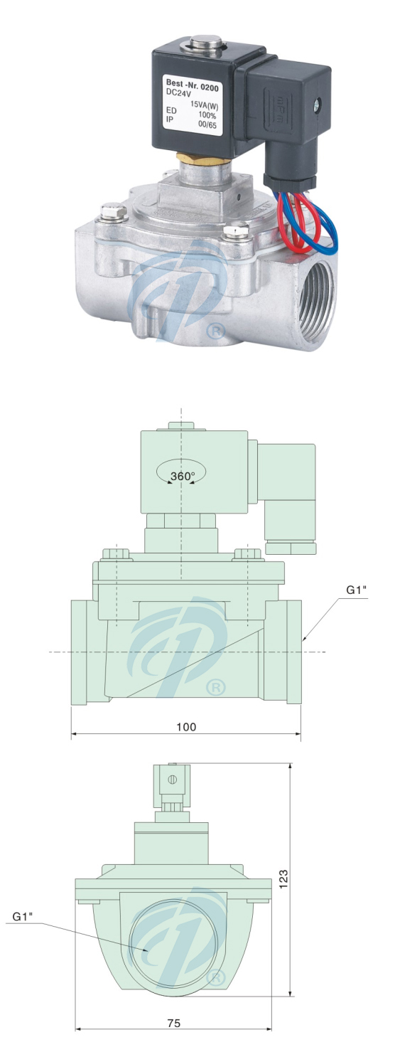 鋁合金直通式脈沖閥尺寸規格