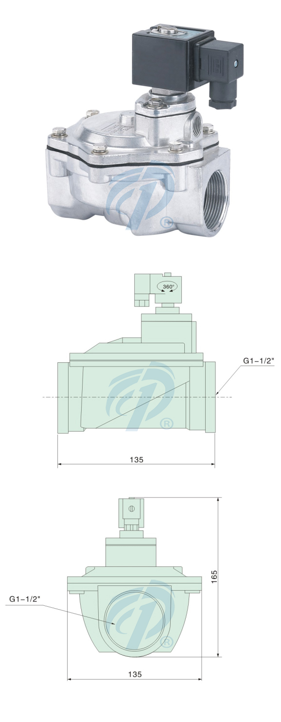 直通式集塵機脈沖電磁閥尺寸規格