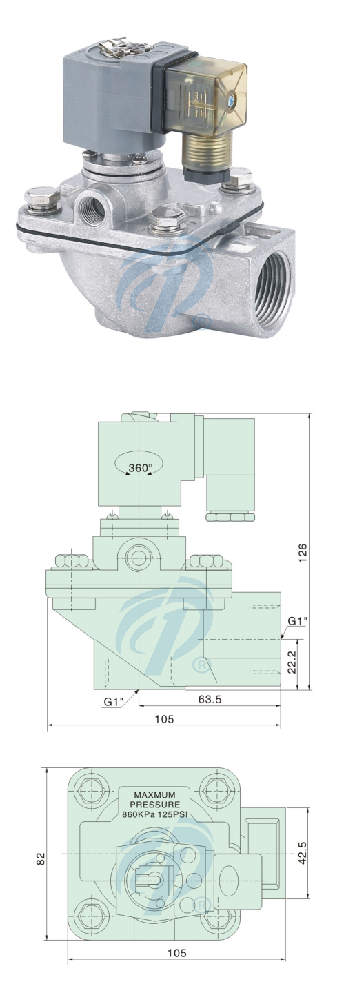 鋁合金集塵機直角式脈沖閥尺寸規(guī)格