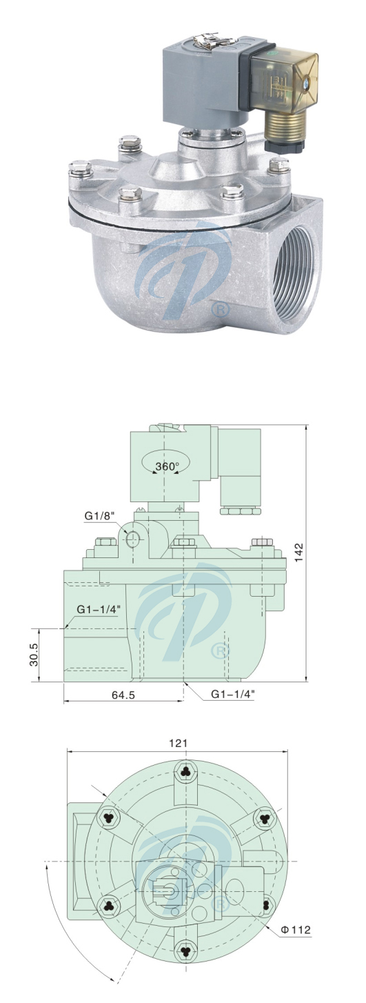 直角式電磁脈沖閥尺寸規格