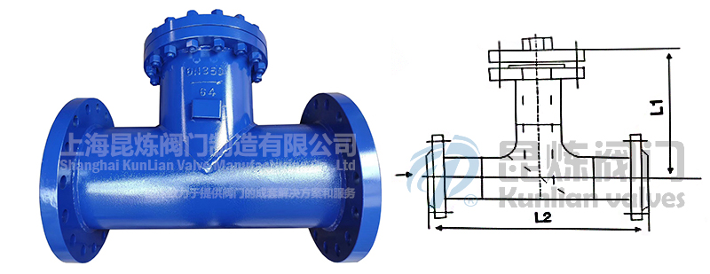 ST-16C法蘭直通T型過濾器結構圖- 上海昆煉閥門制造有限公司 ST-16C法蘭直通T型過濾器結構圖- 上海昆煉閥門制造有限公司