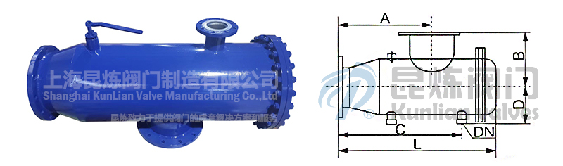 ZPG-L反沖洗過濾器結構圖- 上海昆煉閥門制造有限公司 ZPG-L反沖洗過濾器結構圖- 上海昆煉閥門制造有限公司
