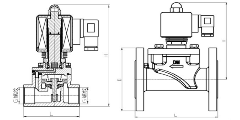 CRAIG法蘭高溫電磁閥結構圖 CRAIG法蘭高溫電磁閥結構圖