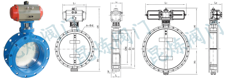 D641W氣動法蘭通風蝶閥結構圖- 上海昆煉閥門制造有限公司 D641W氣動法蘭通風蝶閥結構圖- 上海昆煉閥門制造有限公司