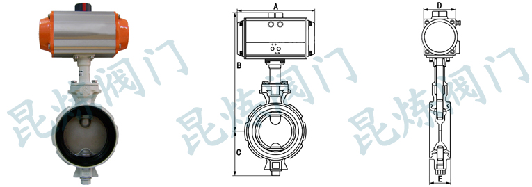 D671X氣動鋁合金蝶閥結構圖- 上海昆煉閥門制造有限公司 D671X氣動鋁合金蝶閥結構圖- 上海昆煉閥門制造有限公司