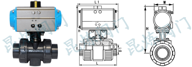 Q611S、Q641S氣動塑料球閥結構圖- 上海昆煉閥門制造有限公司 Q611S、Q641S氣動塑料球閥結構圖- 上海昆煉閥門制造有限公司