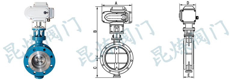 D943H電動硬密封法蘭蝶閥結構圖- 上海昆煉閥門制造有限公司 D943H電動硬密封法蘭蝶閥結構圖- 上海昆煉閥門制造有限公司