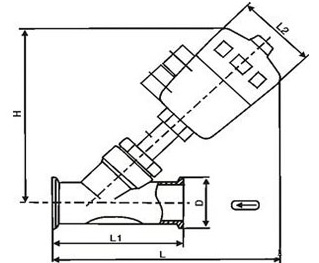 Y685F氣動快裝角座閥結構圖- 上海昆煉閥門制造有限公司 Y685F氣動快裝角座閥結構圖- 上海昆煉閥門制造有限公司