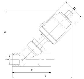 Y665F全不銹鋼氣動焊接角座閥結構圖- 上海昆煉閥門制造有限公司 Y665F全不銹鋼氣動焊接角座閥結構圖- 上海昆煉閥門制造有限公司