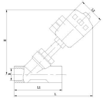 Y665F氣動焊接角座閥結(jié)構(gòu)圖- 上海昆煉閥門制造有限公司 Y665F氣動焊接角座閥結(jié)構(gòu)圖- 上海昆煉閥門制造有限公司