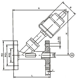 Y645F全不銹鋼氣動法蘭角座閥結構圖- 上海昆煉閥門制造有限公司 Y645F全不銹鋼氣動法蘭角座閥結構圖- 上海昆煉閥門制造有限公司