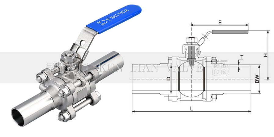 Q61F-16RL三片式加長(zhǎng)焊接球閥結(jié)構(gòu)圖- 上海昆煉閥門(mén)制造有限公司 Q61F-16RL三片式加長(zhǎng)焊接球閥結(jié)構(gòu)圖- 上海昆煉閥門(mén)制造有限公司