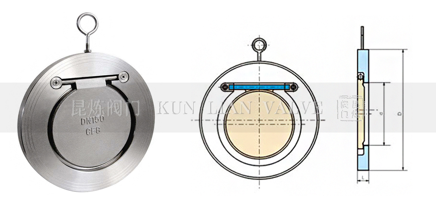 H74W對夾單瓣旋啟式止回閥結構圖- 上海昆煉閥門制造有限公司 H74W對夾單瓣旋啟式止回閥結構圖- 上海昆煉閥門制造有限公司