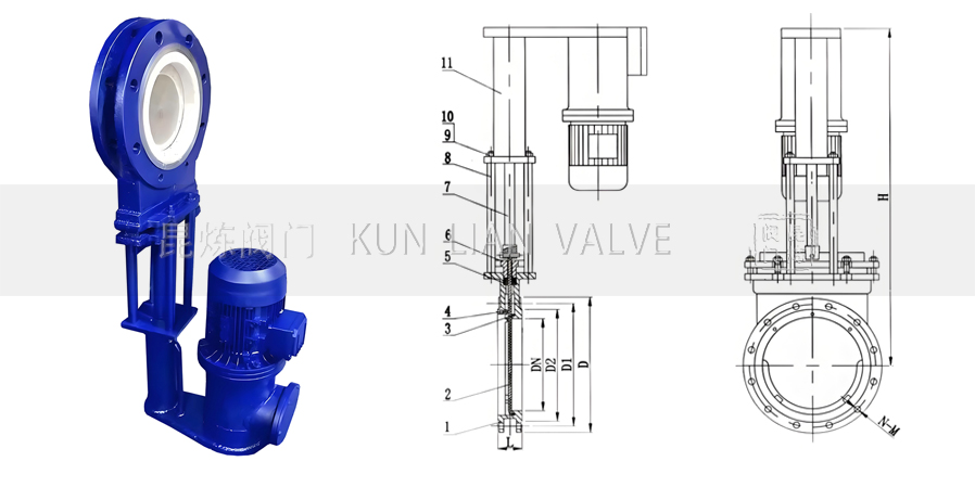 PZ273TC電液動對夾陶瓷閘閥結構圖- 上海昆煉閥門制造有限公司 PZ273TC電液動對夾陶瓷閘閥結構圖- 上海昆煉閥門制造有限公司